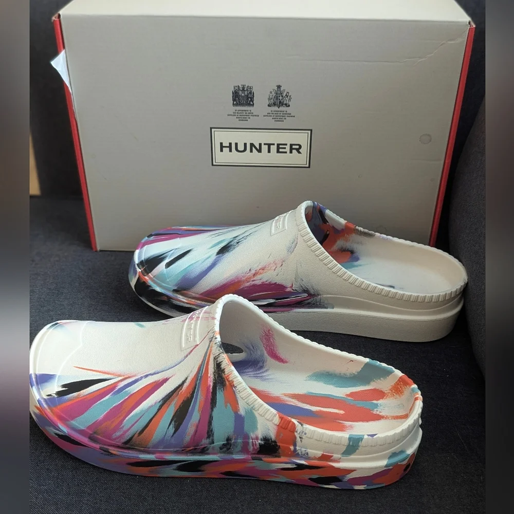 Hunter Multicolor Slip-On Shoes unisex size 12 New in Box bloom marble/willow